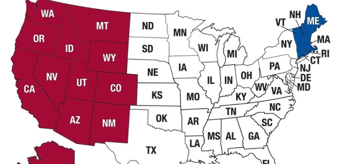 Map showing the ROC Association regions.