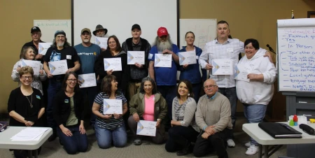 Photo of Montana ROC leaders holding certificates following leadership training