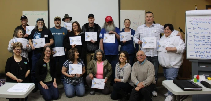 Photo of Montana ROC leaders holding certificates following leadership training