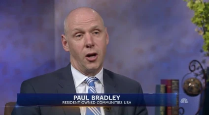 Screen shot from NBC broadcast of Paul Bradley talking