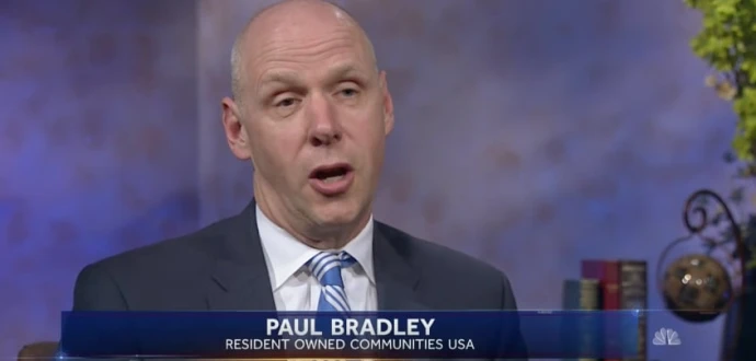 Screen shot from NBC broadcast of Paul Bradley talking