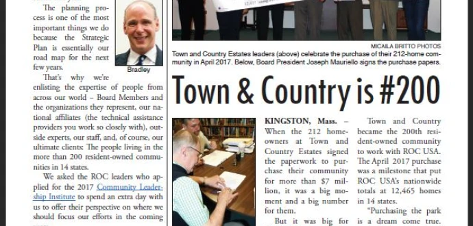 Screen shot of the cover of the Spring 2017 Newsletter