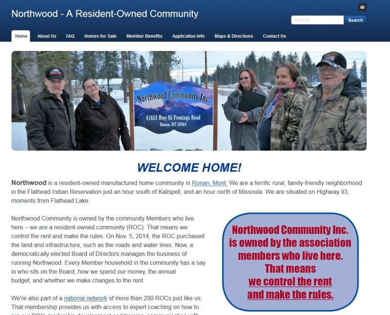 ALT TEXT: Screen shot of Northwood Communityâs new marketing website showing community leaders at the ROCâs entrance.