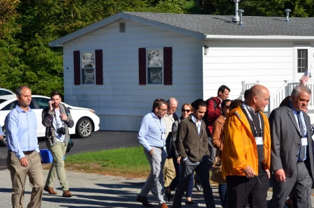 Photo of large group of people walking through ROC in Taunton, Mass.