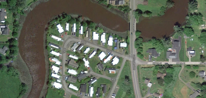 Photo of Elk Meadow Cooperative from overhead.