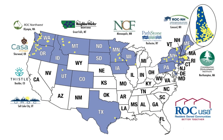 Map showing locations of ROCs and CTAPs
