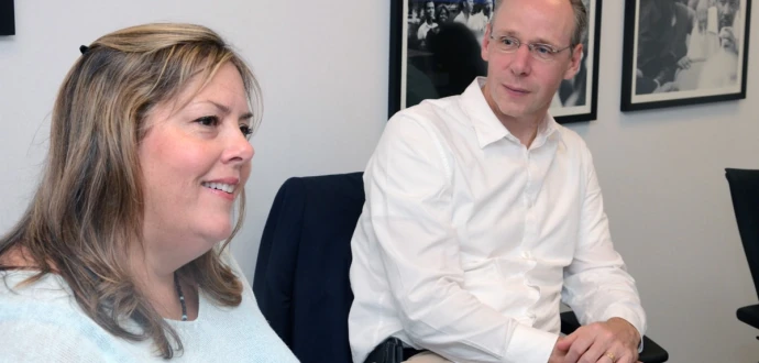 Photo of Liz Wood and Paul Bradley attending a ROC Association meeting together.