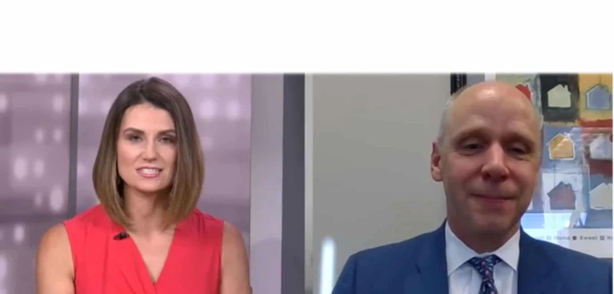 Screen shot of Paul Bradley being interviewed by Krystal Ball