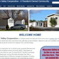 Screen shot of Mascoma Valley Cooperative’s new marketing website showing homes in the Canaan, N.H., community