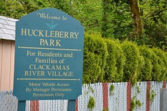 sign showing the entrance to Huckleberry Park